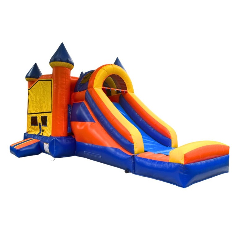 Adventure Orange Castle Dry Bounce House with Slide