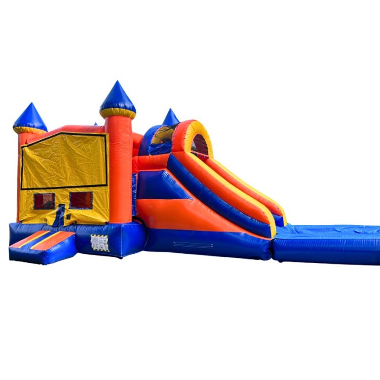 Adventure Orange Castle Bounce House with Slide and Pool