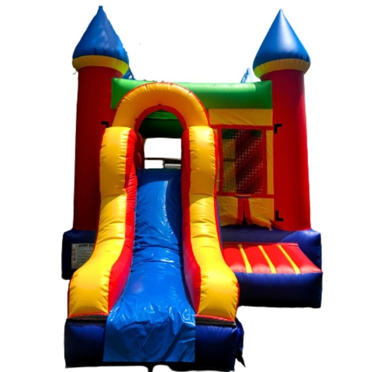 Colorful Bounce House Castle with Slide Dry