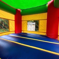 bounce house rental red yellow blue castle interior view carmel in 1 Colorful Bounce House Castle with Slide Dry