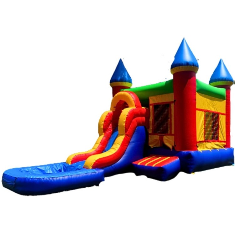 Colorful  Bounce House Castle With Water Slide and Pool