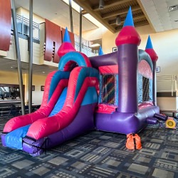 berry blast castle combo bounce house indoor full view carmel indi 1 Berry Blast Castle Combo Bounce House with Slide