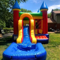 bright star castle combo bounce house with splash pool front view 1 Bright Star Castle Combo Bounce House with Splash Pool