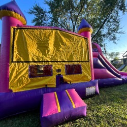 color pop bounce house combo slide rear entrance indianapolis in.j 1 Color Pop Castle Combo Bounce House with Slide